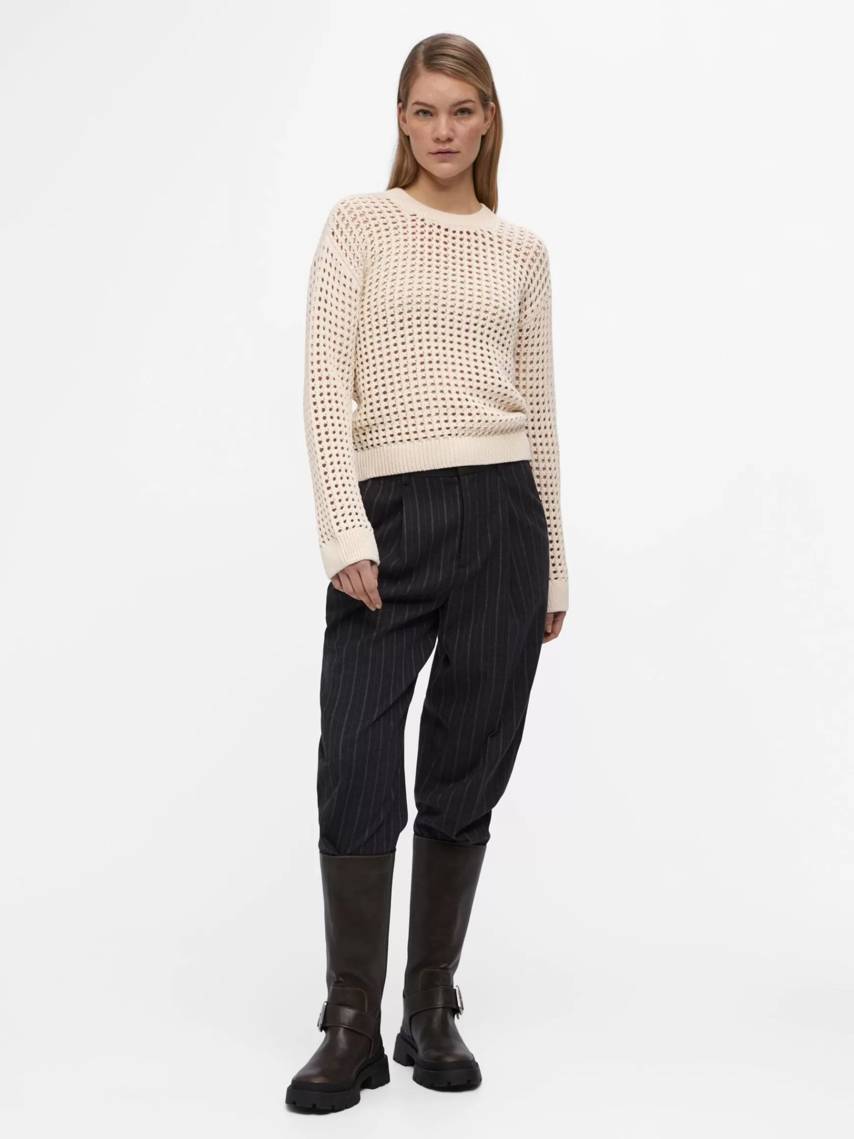 Dame OBJECT ÅBENVÆVET PULLOVER