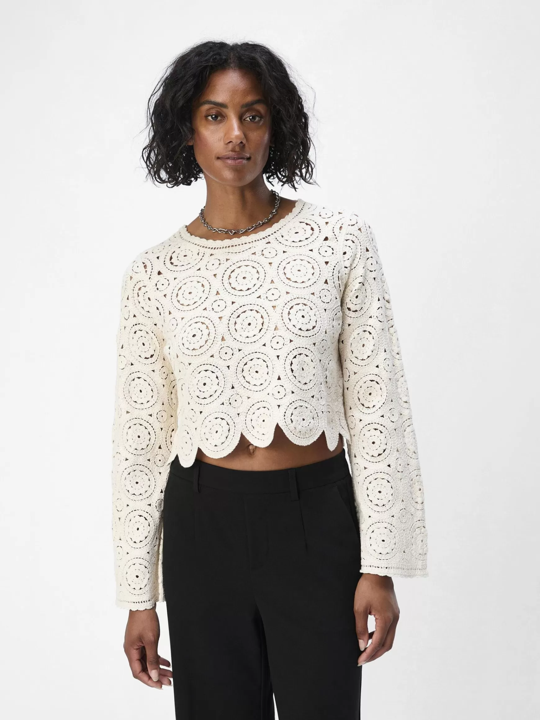 Dame OBJECT BRODERET PULLOVER