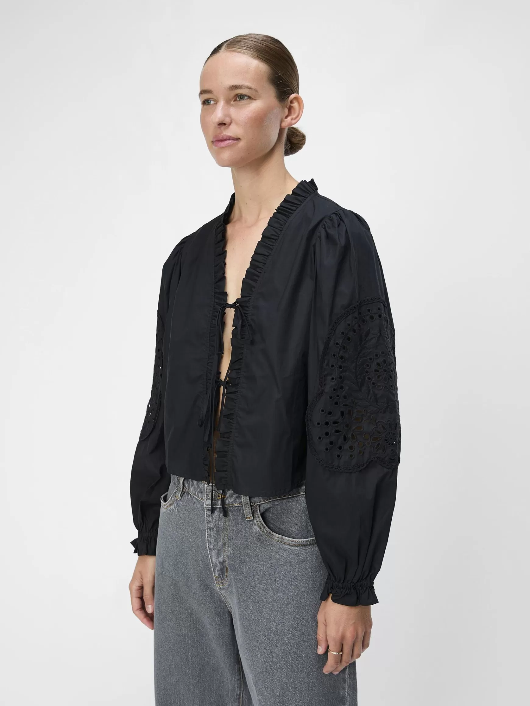 Dame OBJECT BRODERET SKJORTE