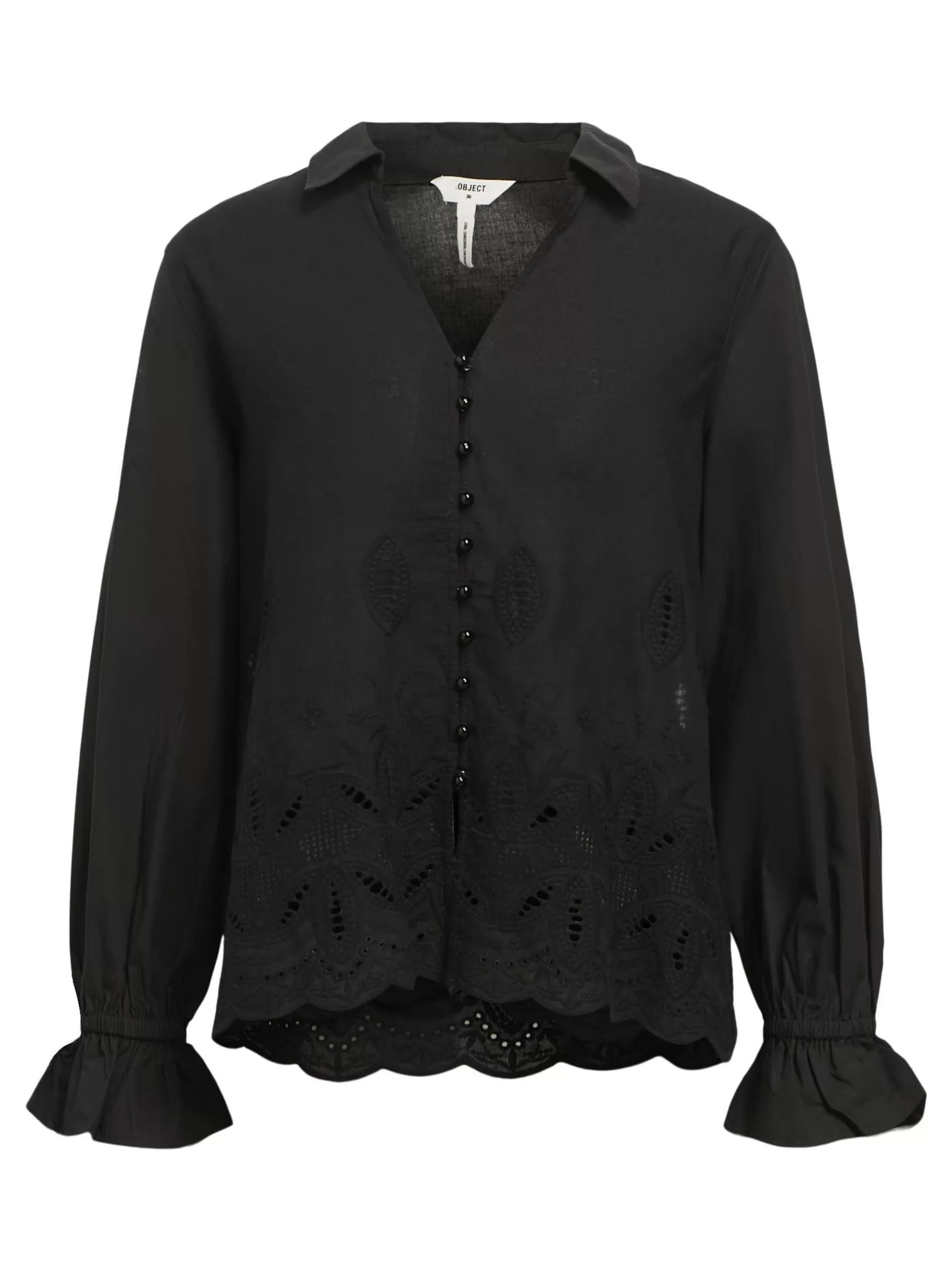 Dame OBJECT BRODERIE ANGLAISE SKJORTE