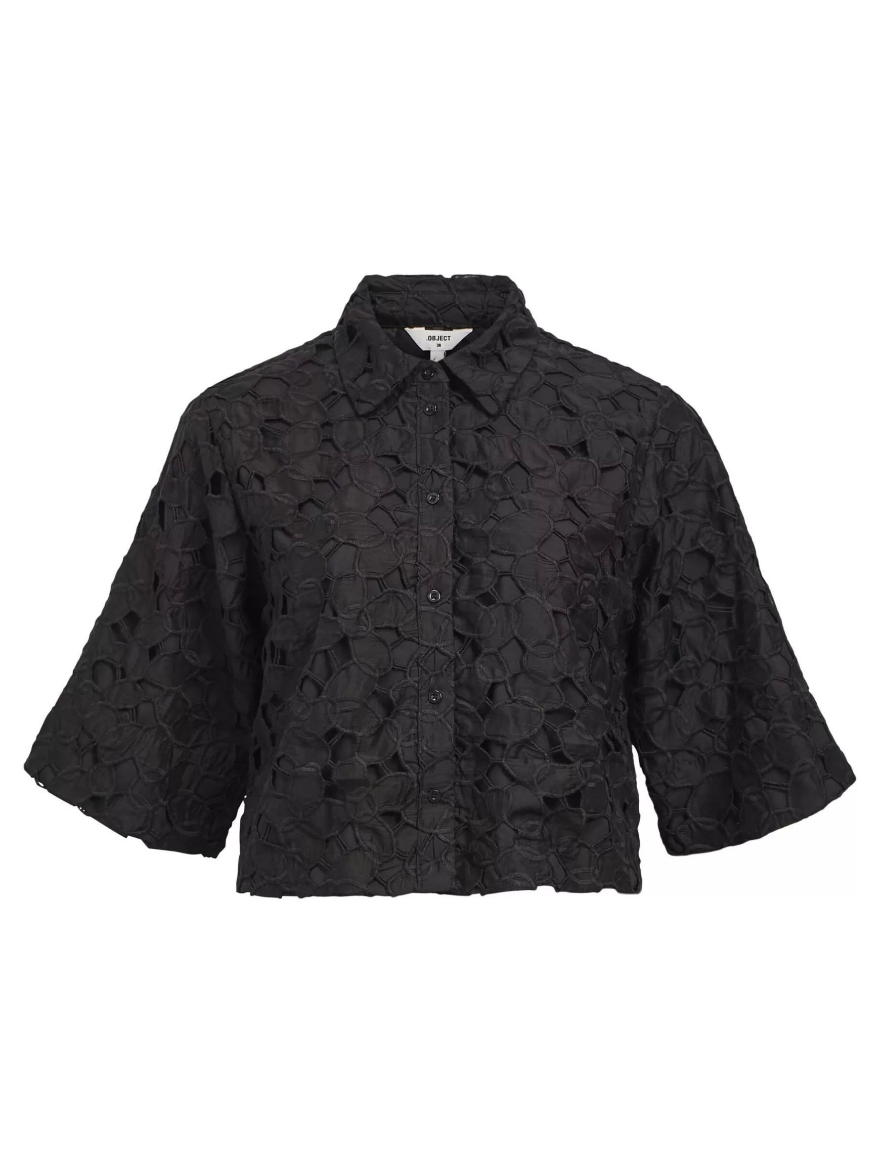 Dame OBJECT BRODERIE ANGLAISE SKJORTE