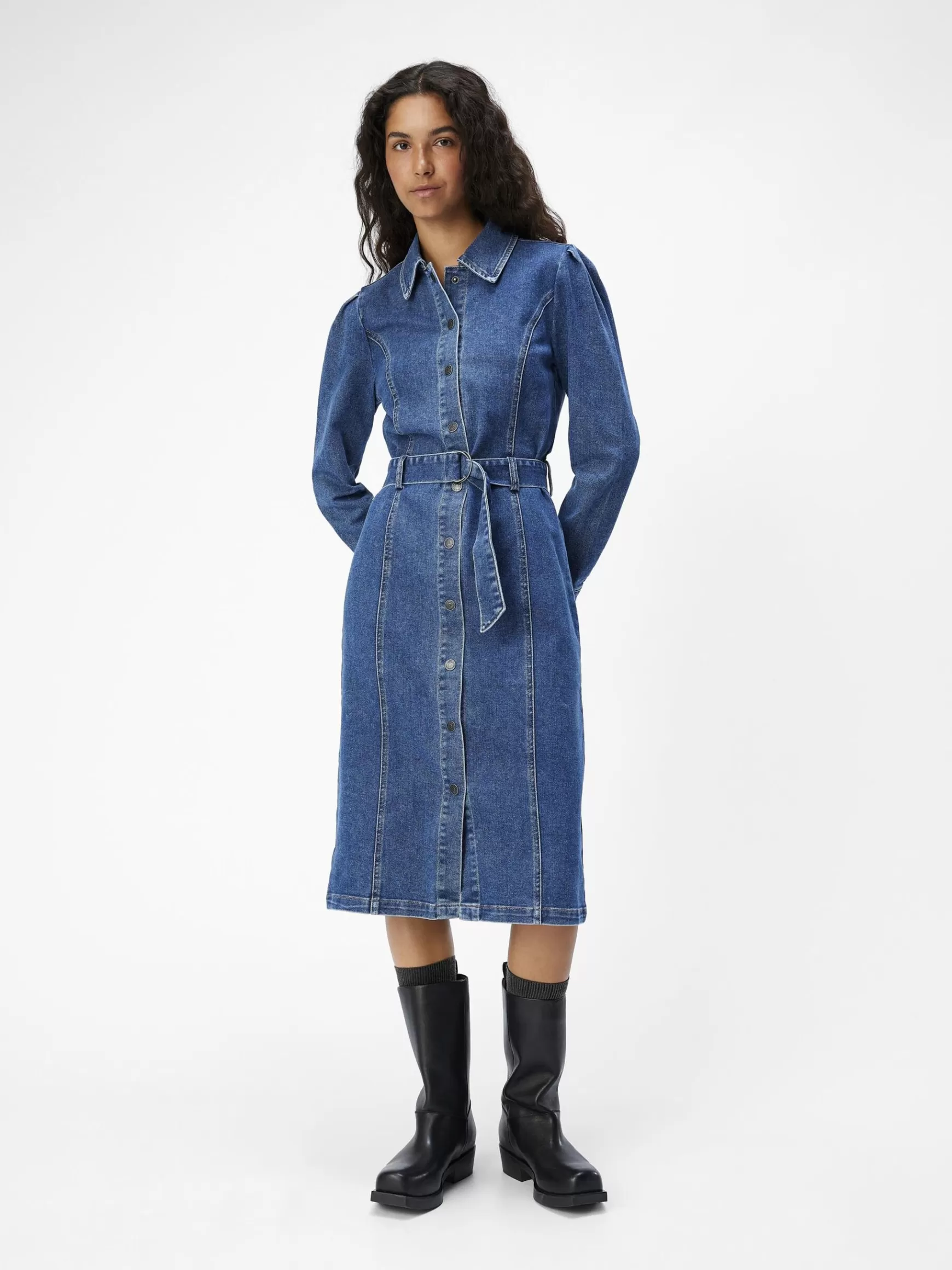 Dame OBJECT DENIM MIDIKJOLE