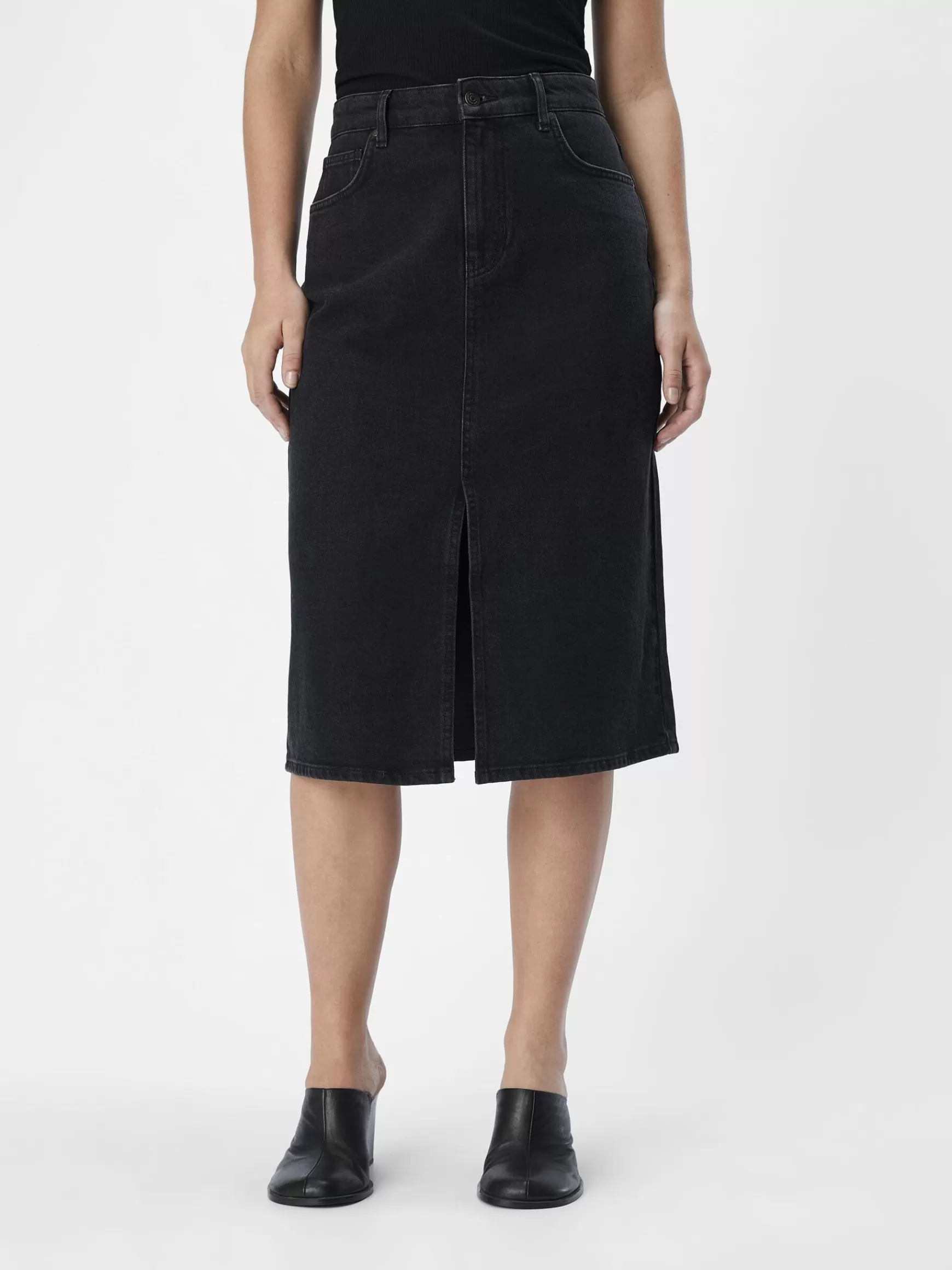 Dame OBJECT DENIM MIDINEDERDEL