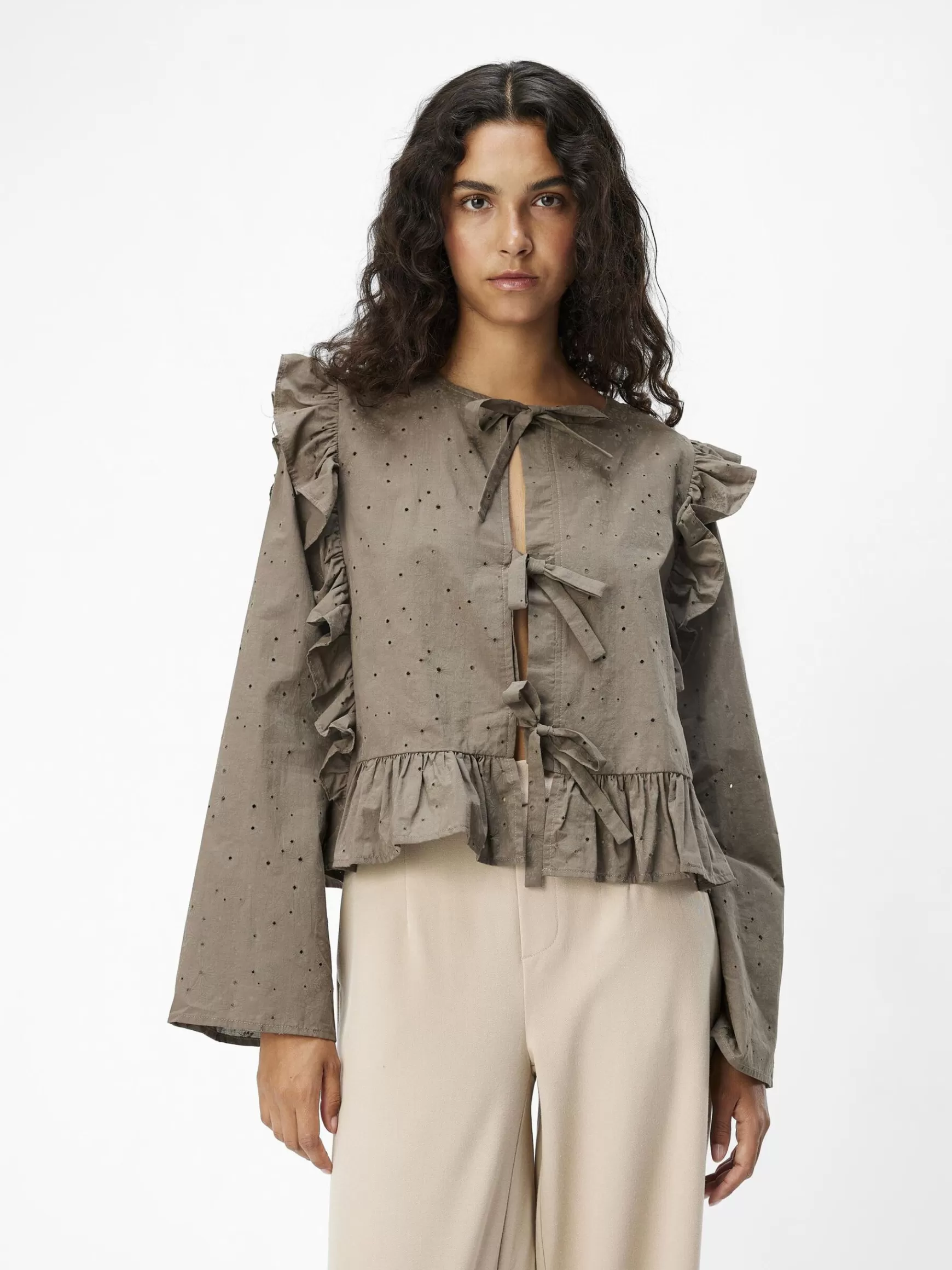 Dame OBJECT JACQUARD BLUSE