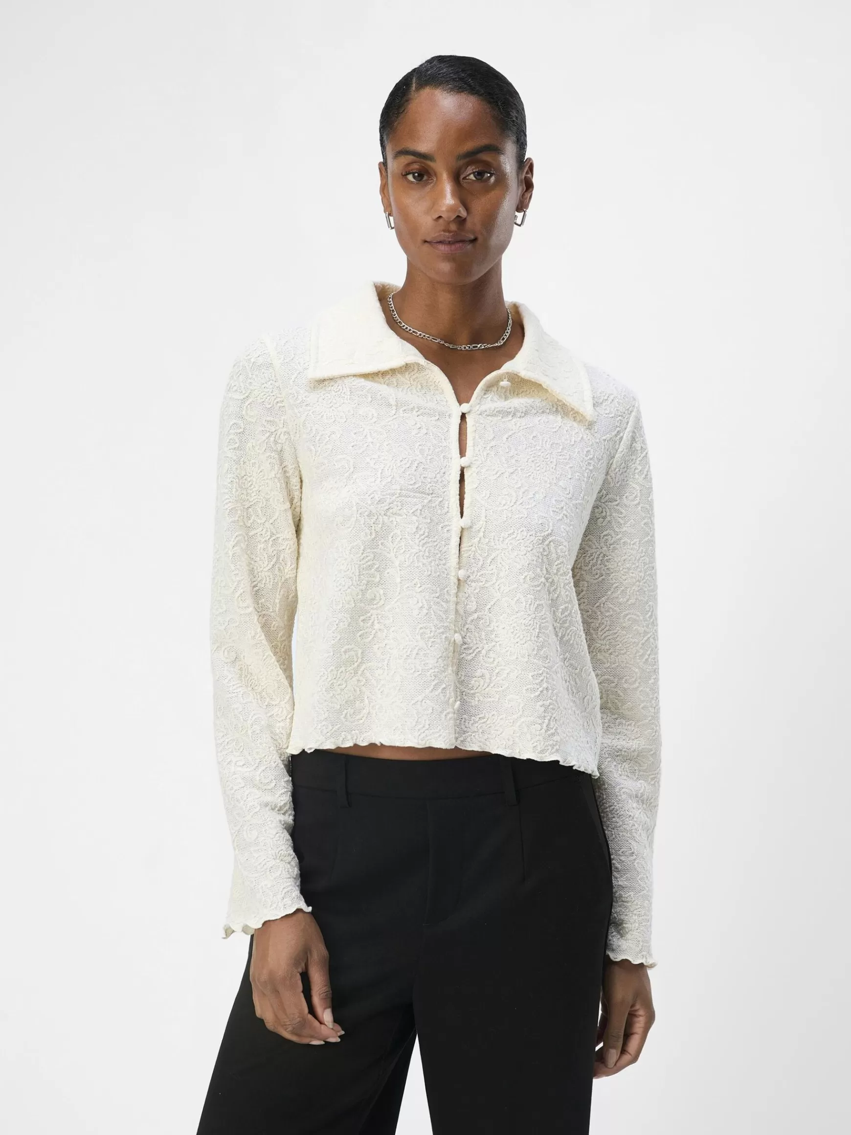 Dame OBJECT JACQUARD SKJORTE