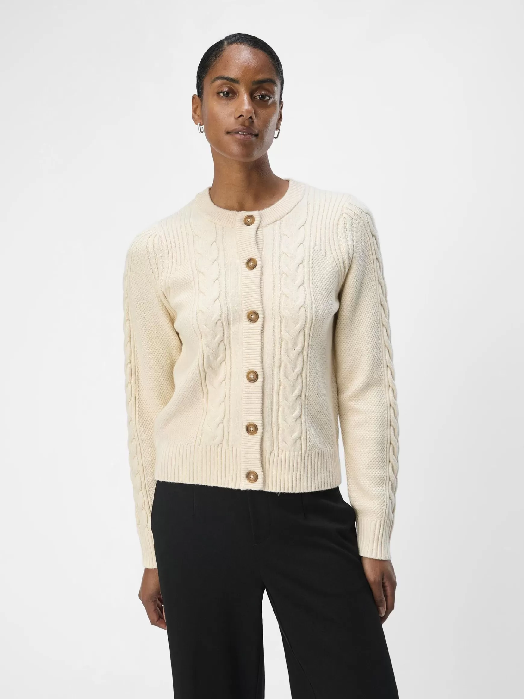 Dame OBJECT KABELSTRIKKET CARDIGAN
