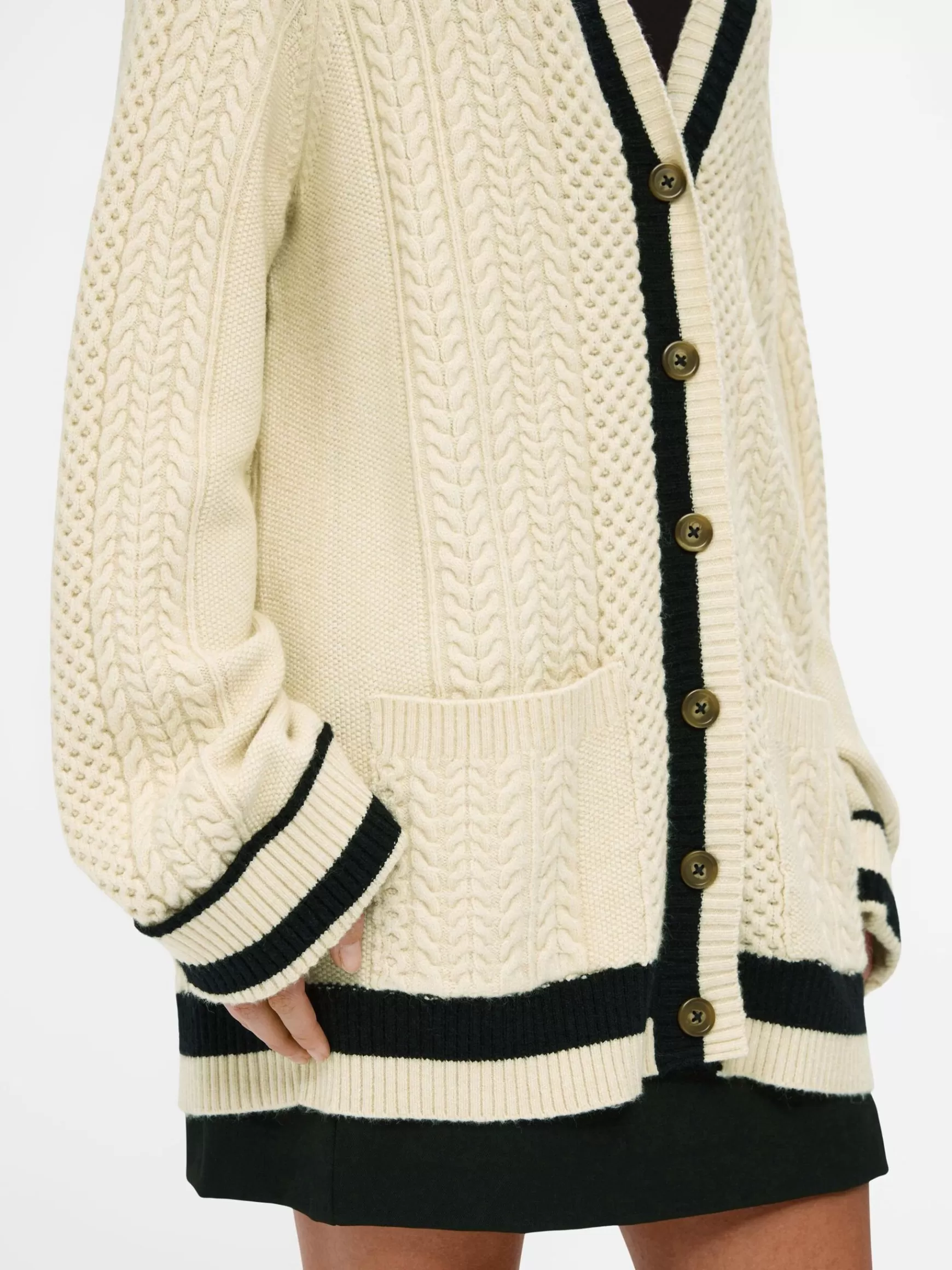 Dame OBJECT KABELSTRIKKET CARDIGAN