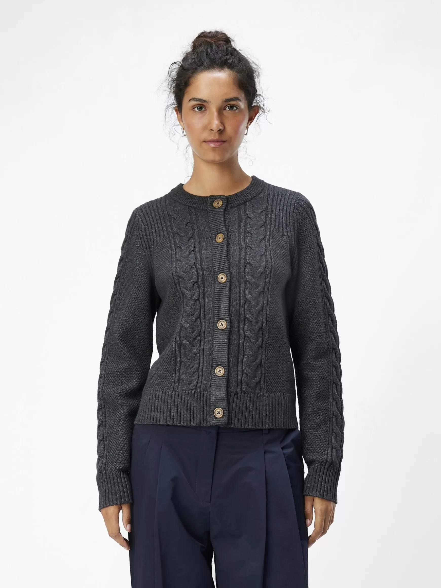Dame OBJECT KABELSTRIKKET CARDIGAN