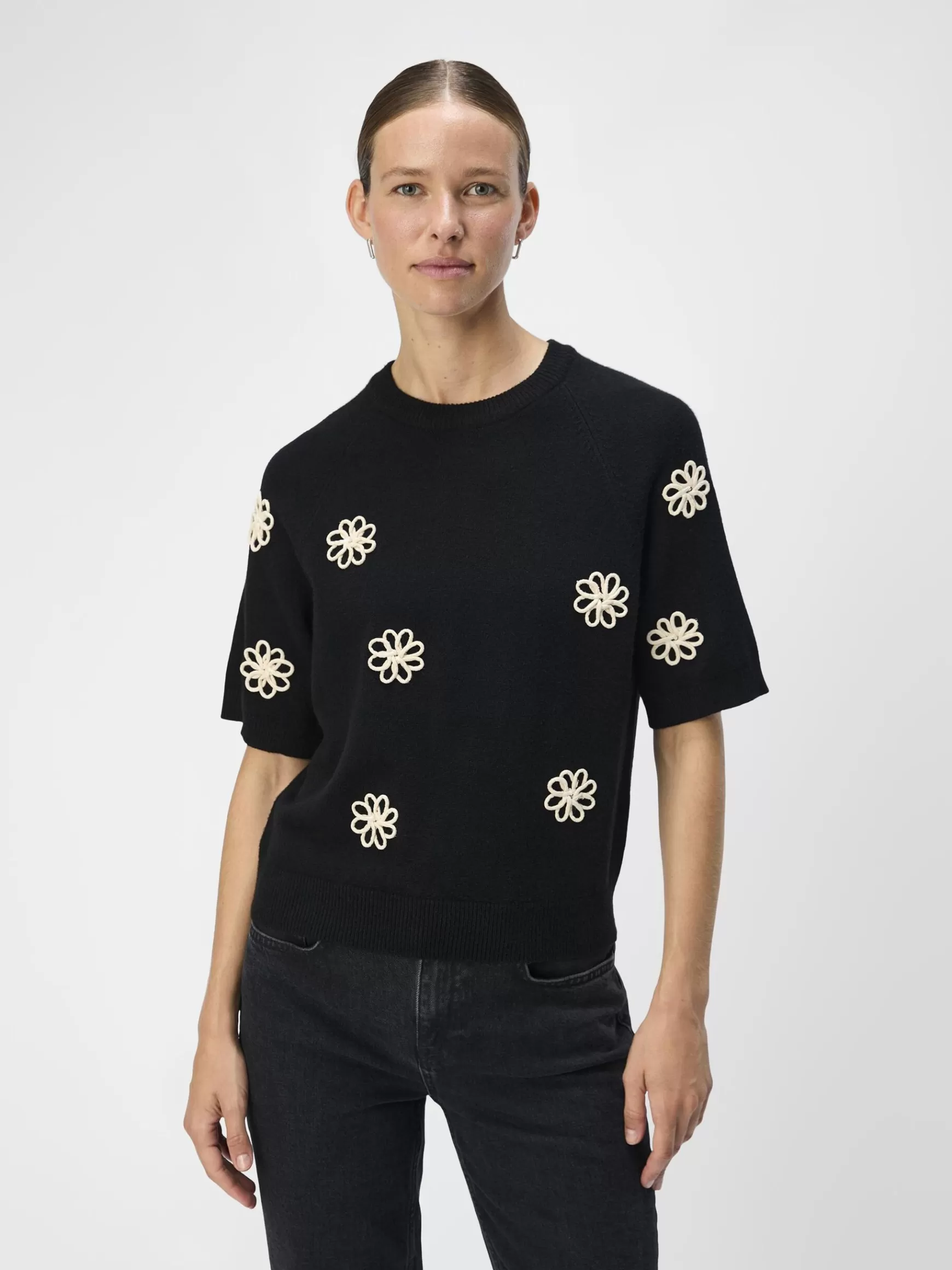 Dame OBJECT KORTÆRMET PULLOVER