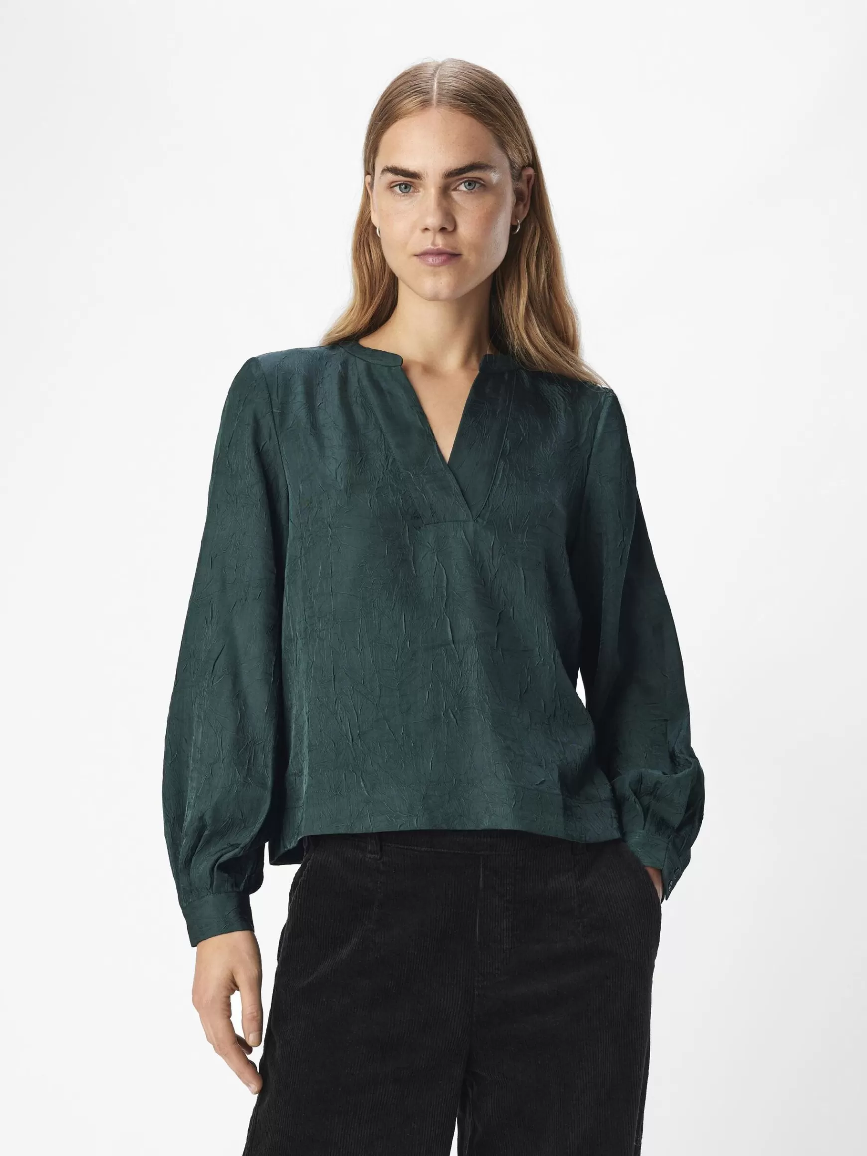 Dame OBJECT KRØLLET BLUSE