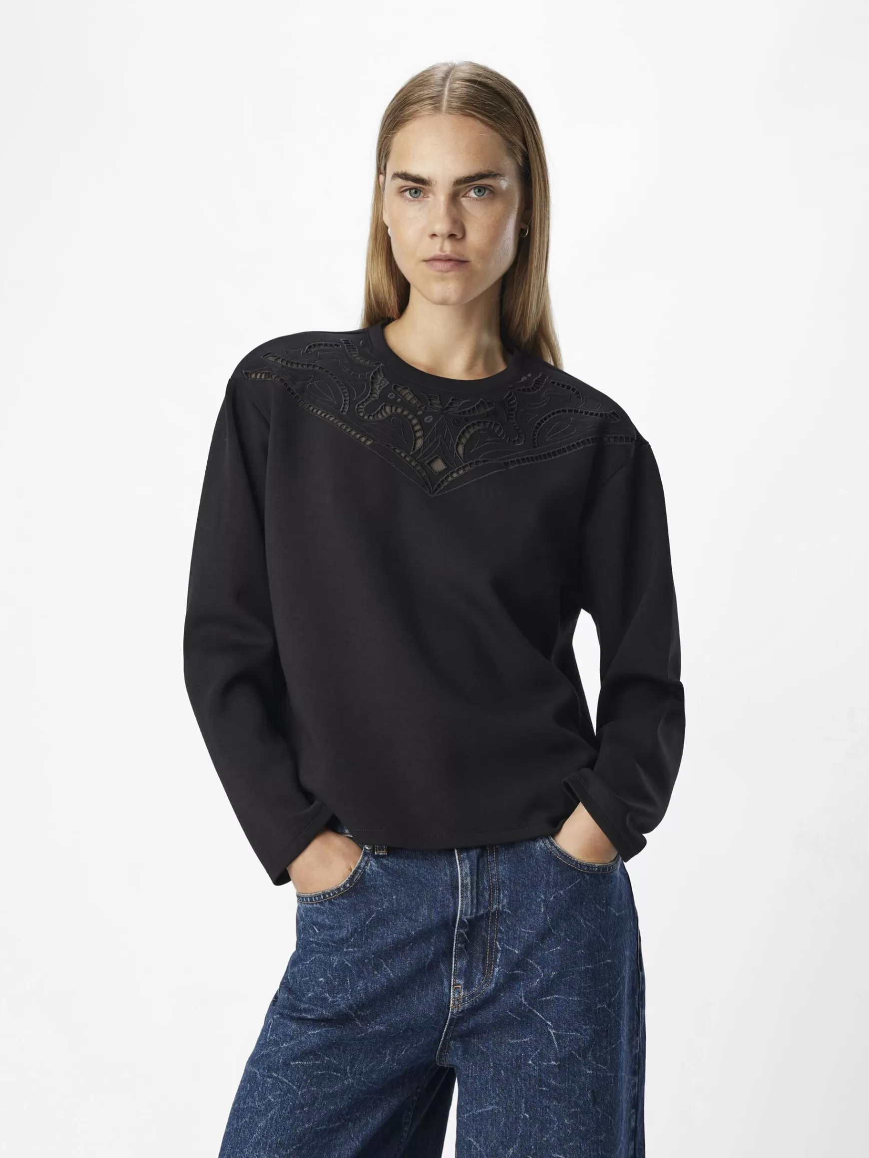 Dame OBJECT LANGÆRMET PULLOVER