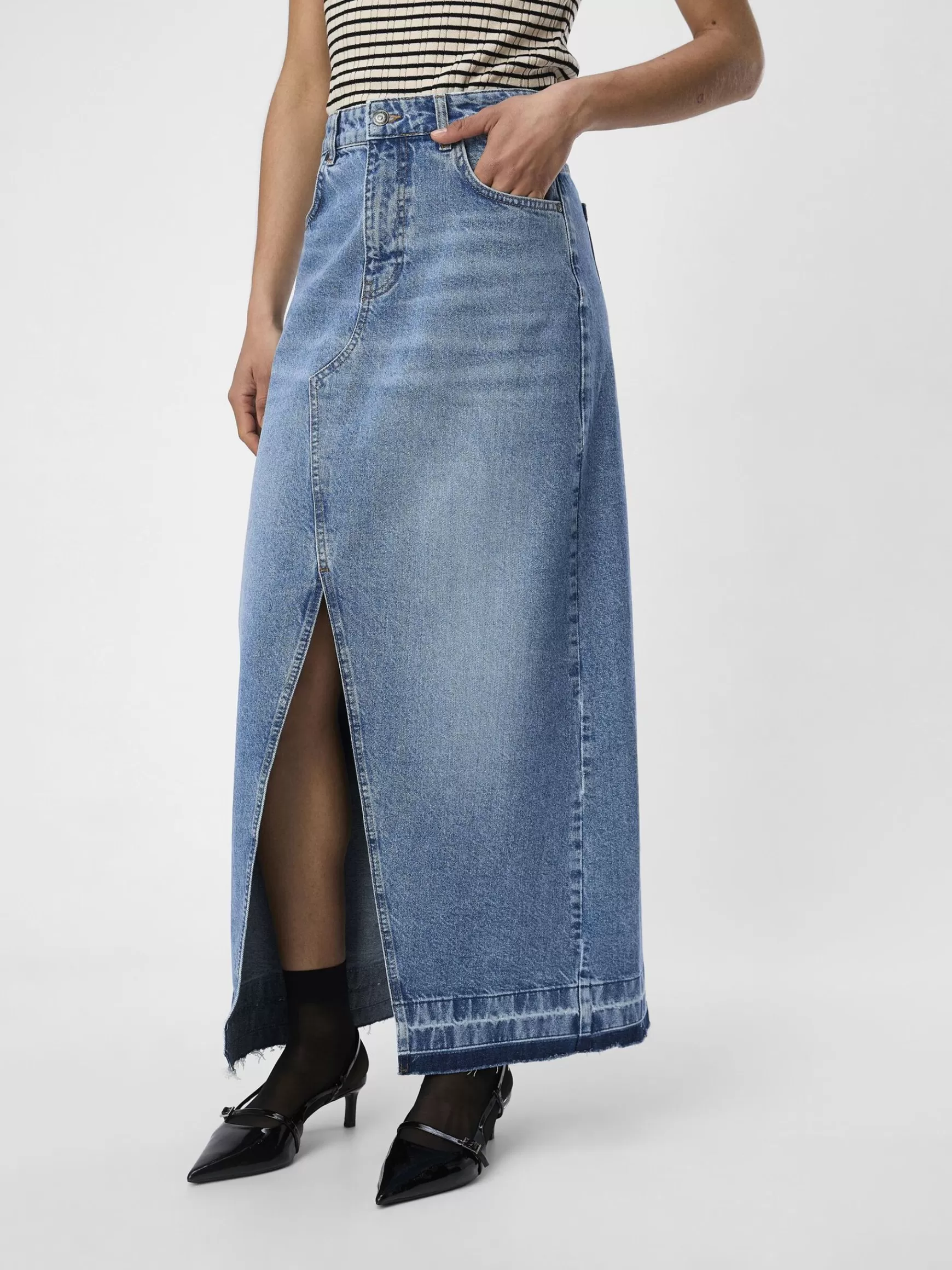 Dame OBJECT MAXI DENIMNEDERDEL