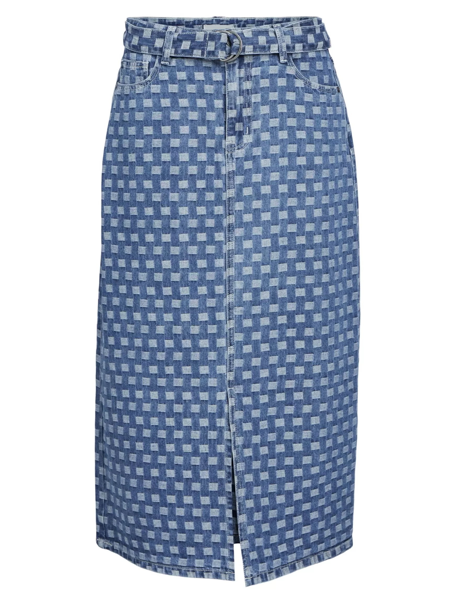 Dame OBJECT MØNSTRET DENIMNEDERDEL