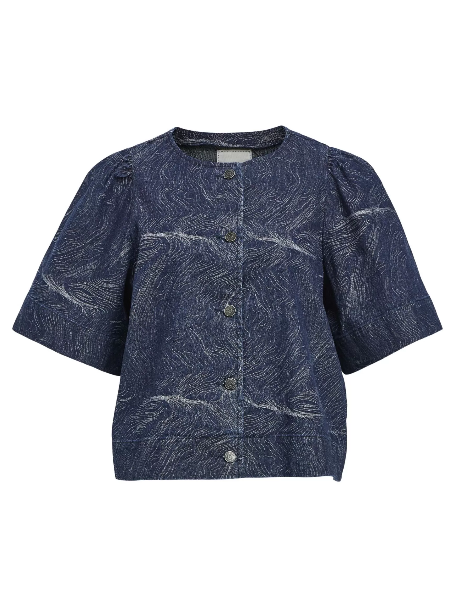 Dame OBJECT PRINTET DENIMSKJORTE