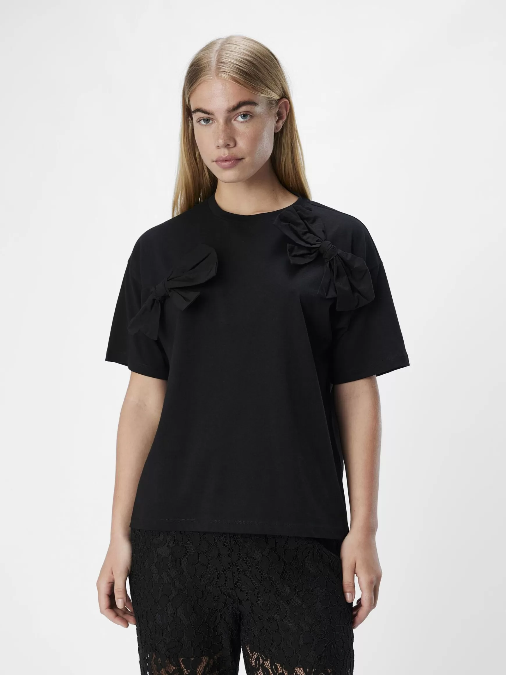 Dame OBJECT SLØJFE T-SHIRT