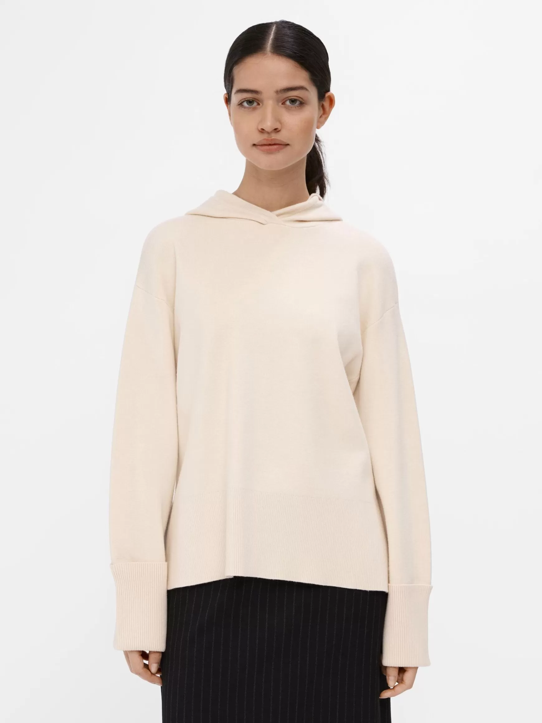 Dame OBJECT STRIKKET HOODIE