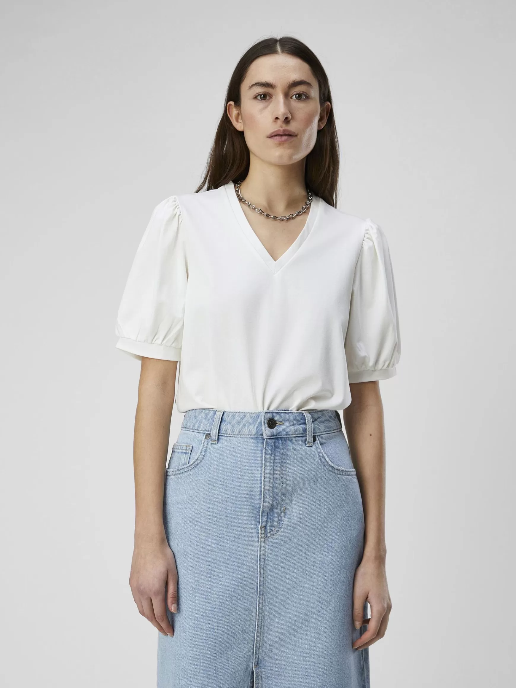 Dame OBJECT V-HALS T-SHIRT
